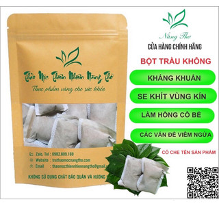 ✅ 10 túi BỘT LÁ TRẦU KHÔNG nguyên chất xông v. kín, khử mùi cơ thể, mờ thâm nám