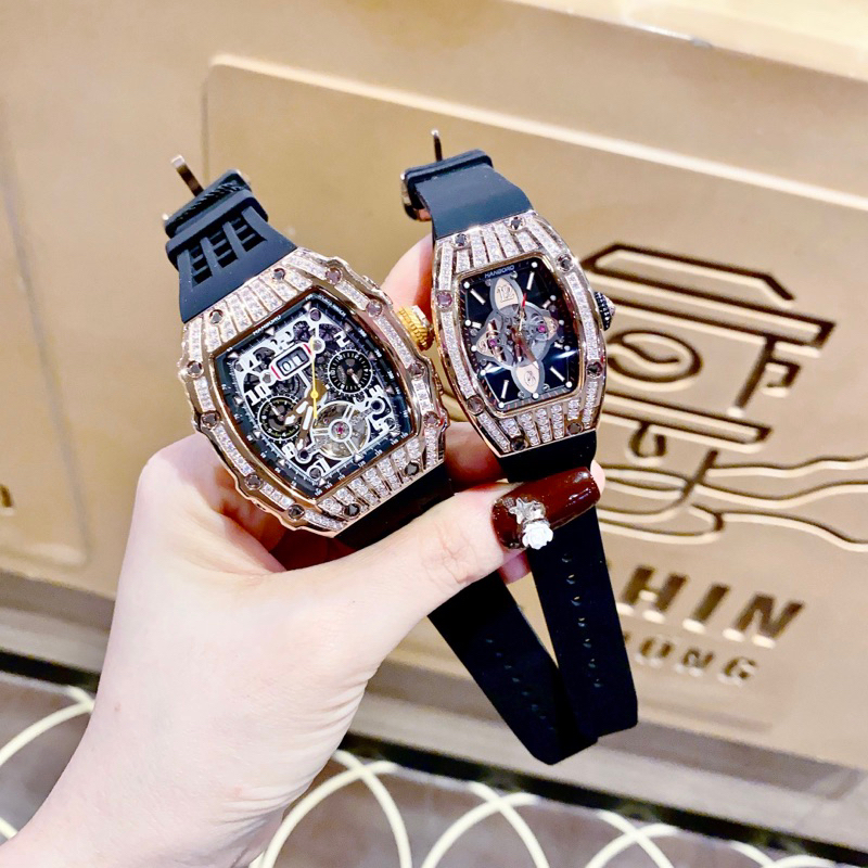 Đồng Hồ cặp Hanboro By Huboler nam nữ dây silicon chính hãng siz 38mm, 45mm