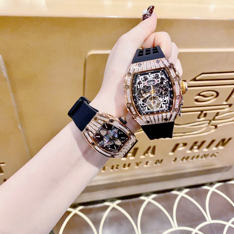 Đồng Hồ cặp Hanboro By Huboler nam nữ dây silicon chính hãng siz 38mm, 45mm