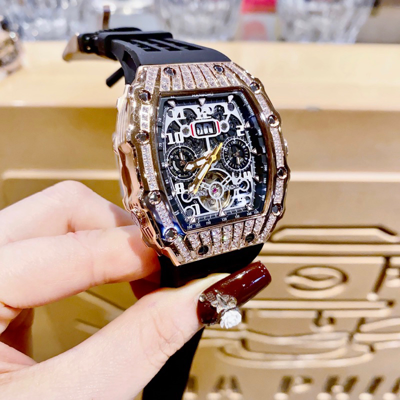 Đồng Hồ cặp Hanboro By Huboler nam nữ dây silicon chính hãng siz 38mm, 45mm