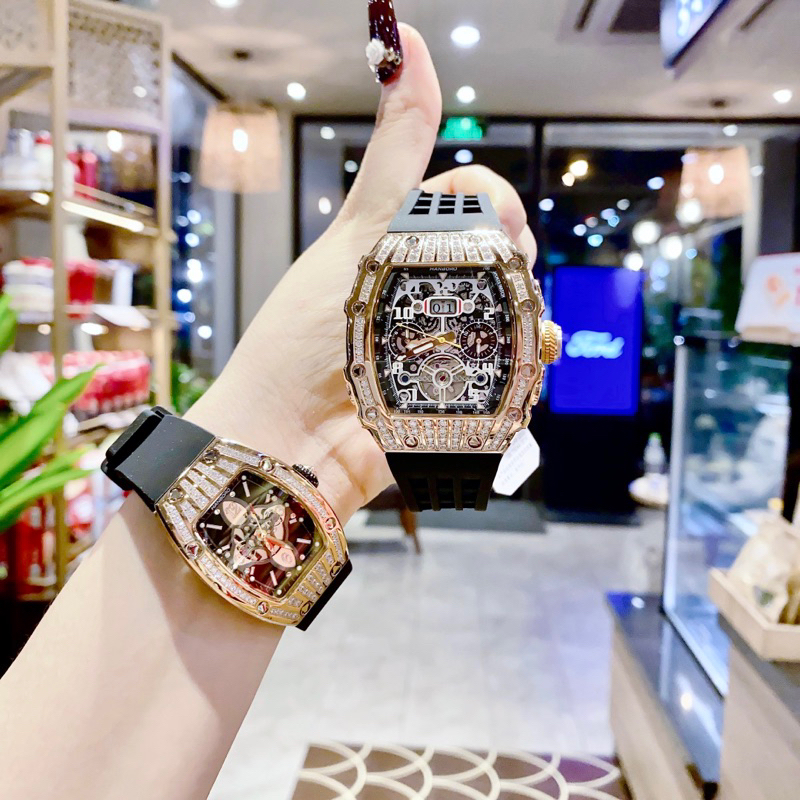 Đồng Hồ cặp Hanboro By Huboler nam nữ dây silicon chính hãng siz 38mm, 45mm