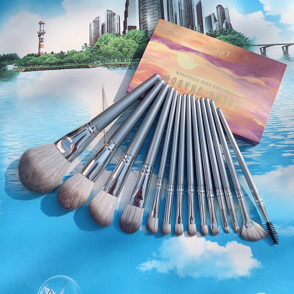 Bộ Cọ Trang Điểm 14 Cây Chuyên Makeup Cá Nhân Kèm Bao Da, Cốc Lông Siêu Mềm SHUSHU COSMETICS