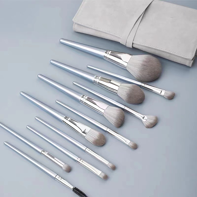 Bộ Cọ Trang Điểm 14 Cây Chuyên Makeup Cá Nhân Kèm Bao Da, Cốc Lông Siêu Mềm SHUSHU COSMETICS