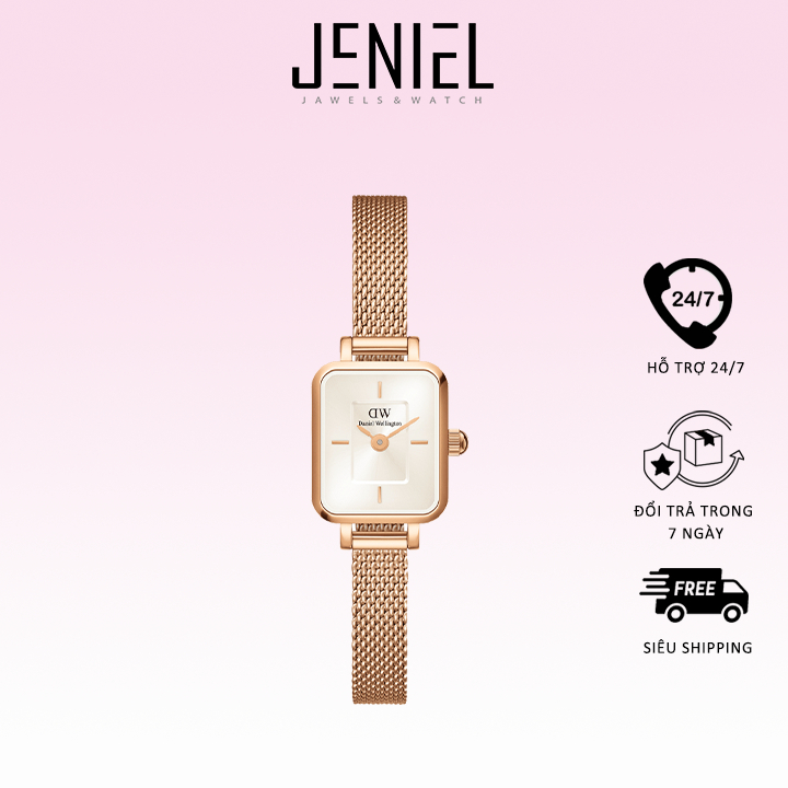 Đồng hồ Nữ Daniel Wellington Dây Lưới - Quadro Mini MELROSE CHAMPAGNE - Micro 15.4X18.2MM - Jeniel