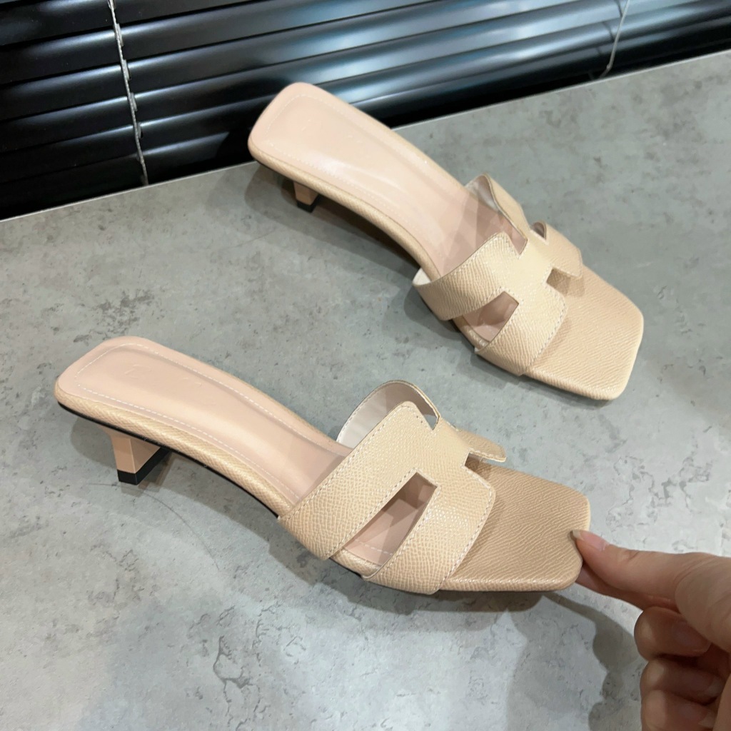 Dép Cao Gót Nữ Cao 4 Cm Thiết Kế Chữ H Tinh Tế Sang Chảnh Giày Bánh Bèo Mã DépH
