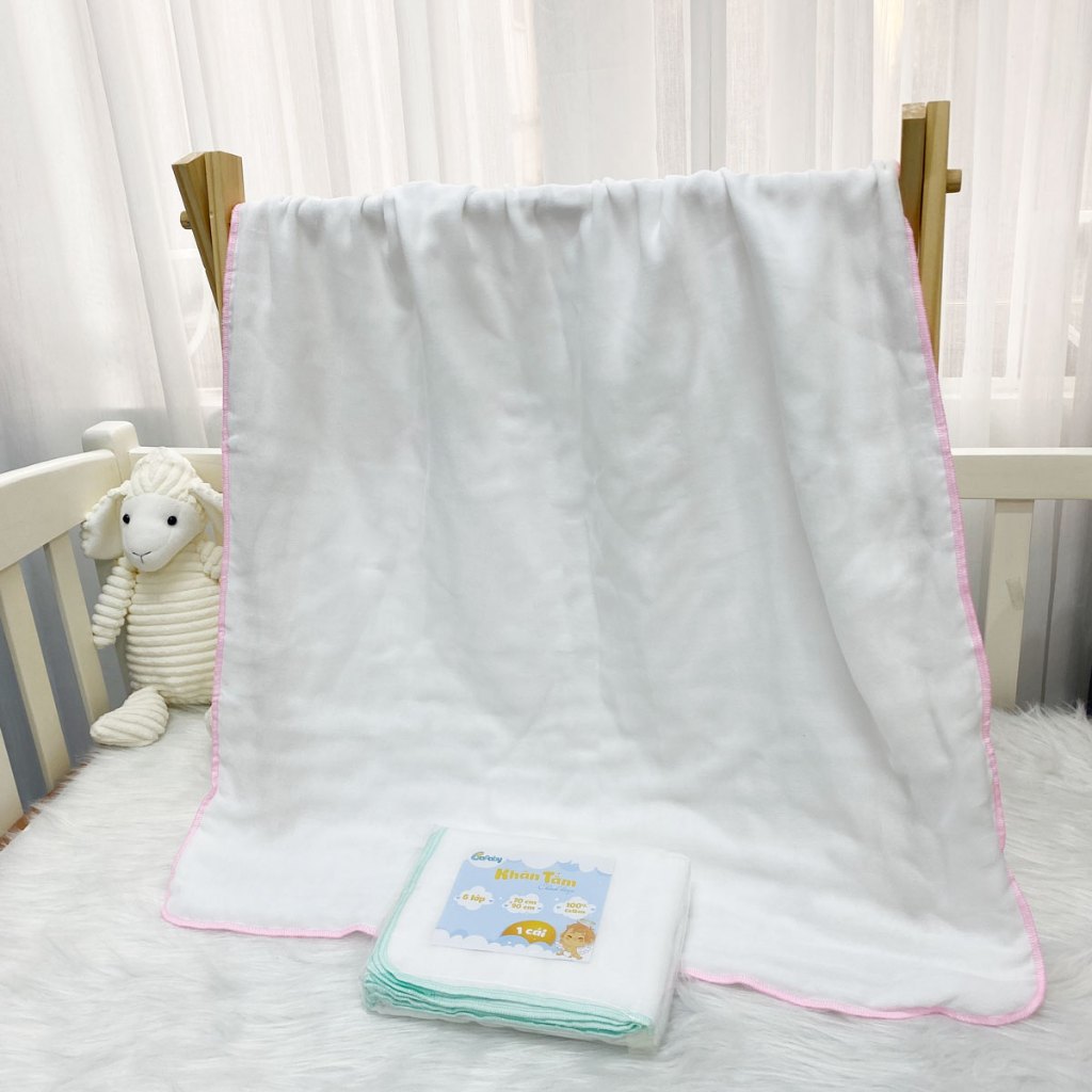 Khăn Tắm Xô 6 Lớp 70x90cm BAFABY Vải Cotton Mềm Mại, Thoáng Khí Bo Viền Chắc Chắn Cho Bé 340