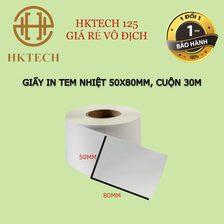 Giấy In Tem 50x80 mm - Tem In Mã Vạch 5x8 cm