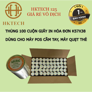 Giấy in hóa đơn K57x38 Akira, dùng cho máy Pos cầm tay, máy quẹt thẻ, máy in bill K58