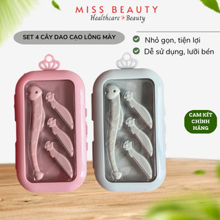 Set 4 cây dao cạo lông mày, lông mặt gấp gọn