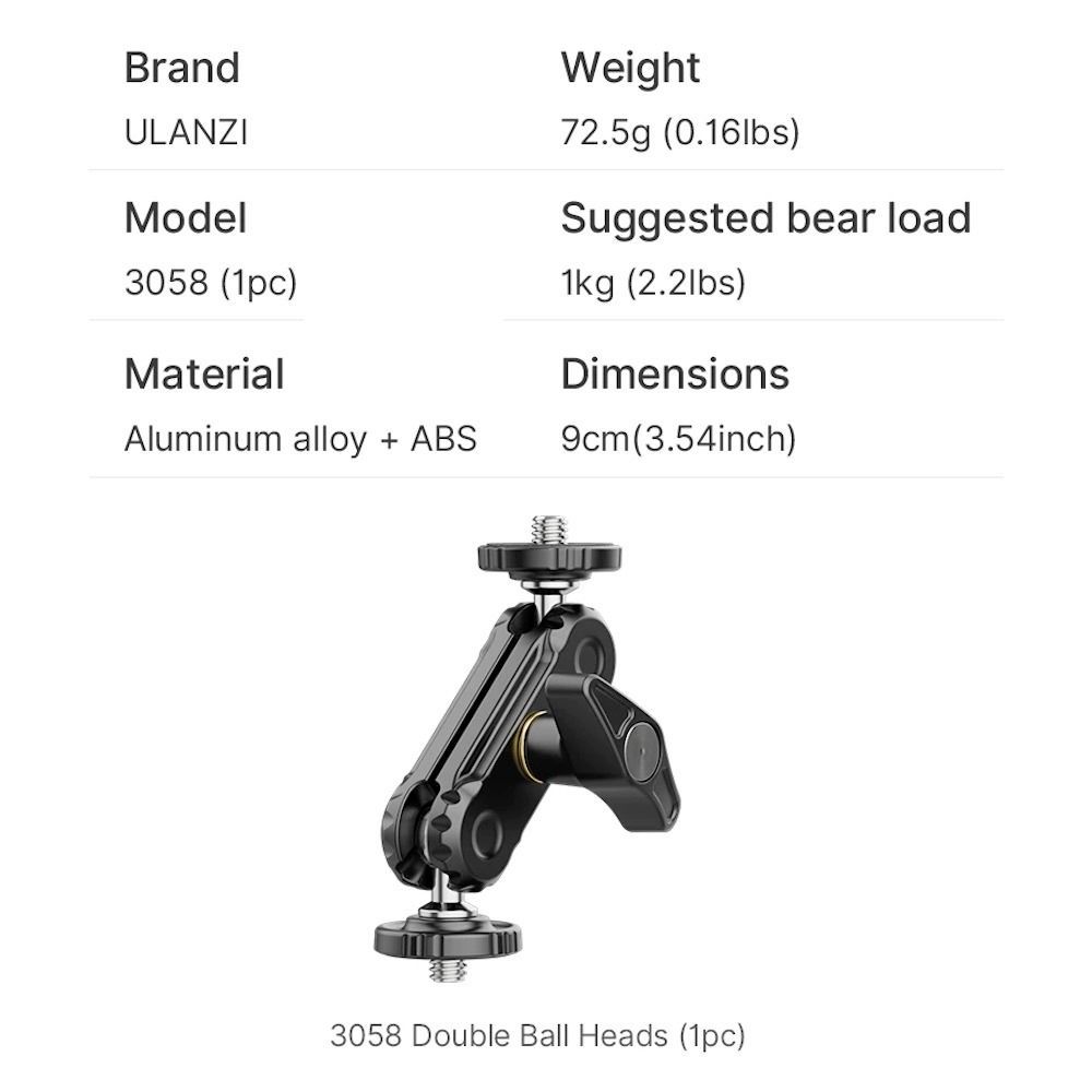 ULANZI R102 3058 - Double Magic Arm  - Hàng Chính Hãng