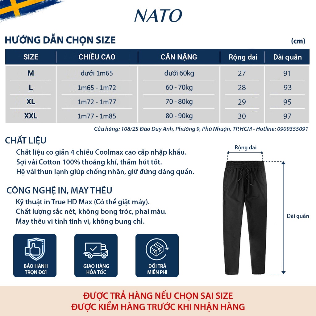 Quần Dài Thể Thao Nam SLIM Cotton Vải Thun Lạnh Cao Cấp Trơn Basic Màu Đen Đẹp Jogger Nỉ Vải Gió Có Túi Dày Bó NATO