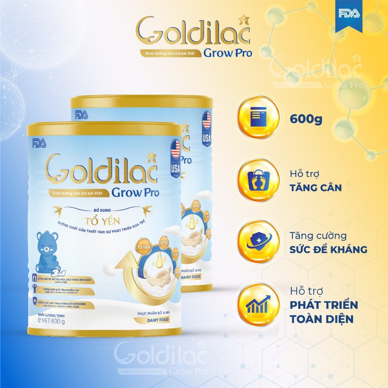 Sữa công thứ tổ yến godilac grow pro 600g
