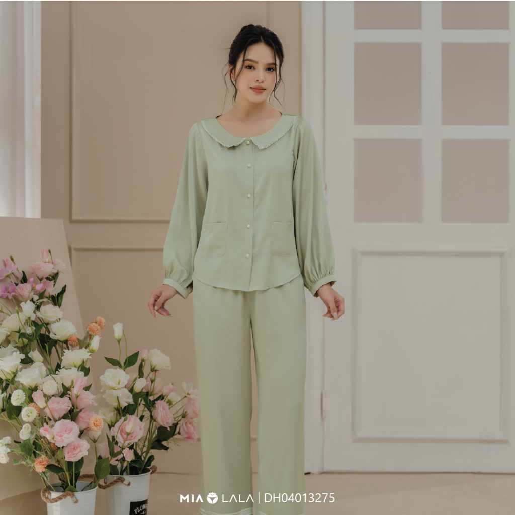 Bộ đồ mặc nhà lụa cao cấp cổ thuyền trang nhã MIALALA 3275 DH04013275