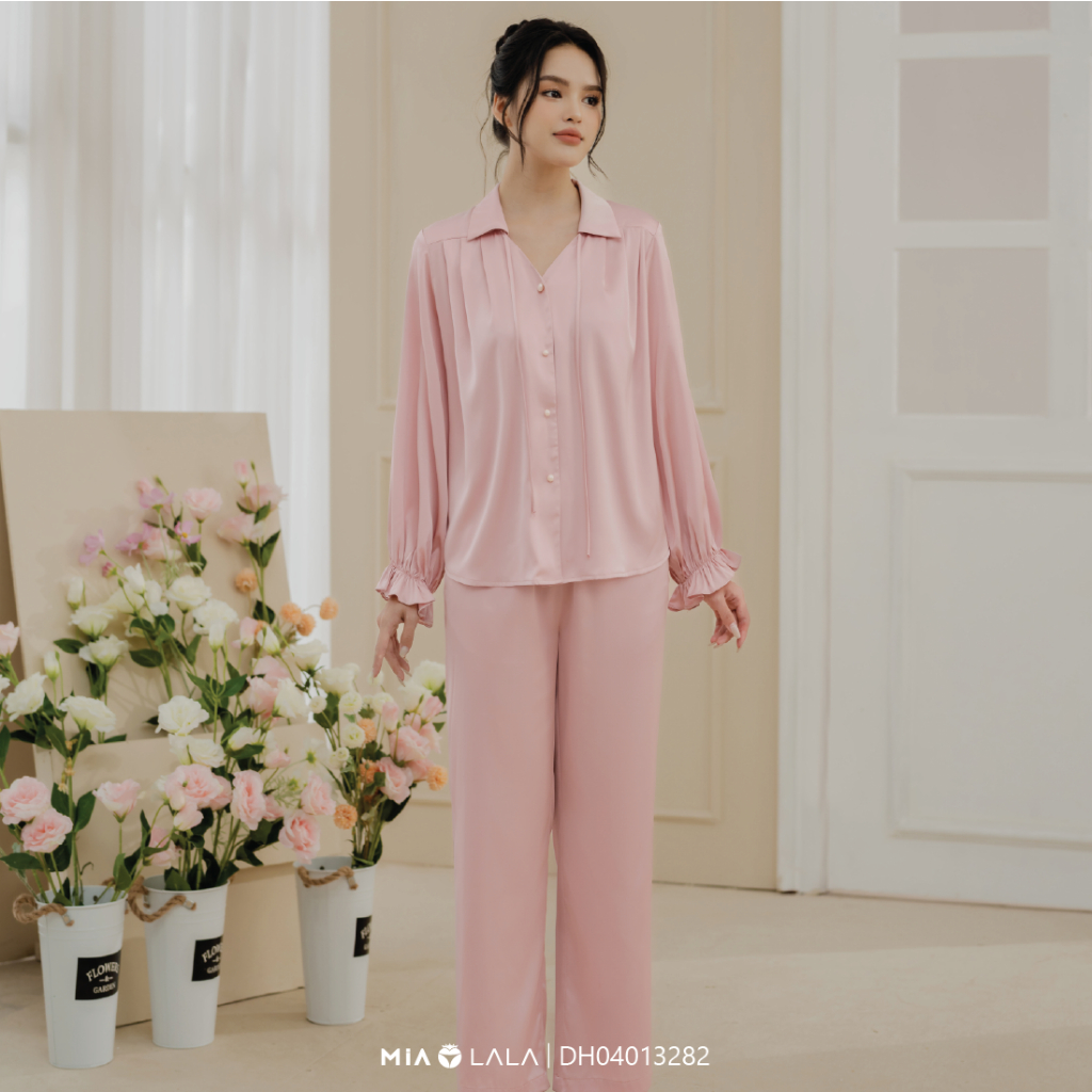 Bộ đồ mặc nhà lụa cổ V cao cấp Mialala 3282 DH04013282