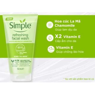 [FREESHIP] Sửa Rửa Mặt SIMPLE Refreshing 150ML (Mẫu Mới 2023)