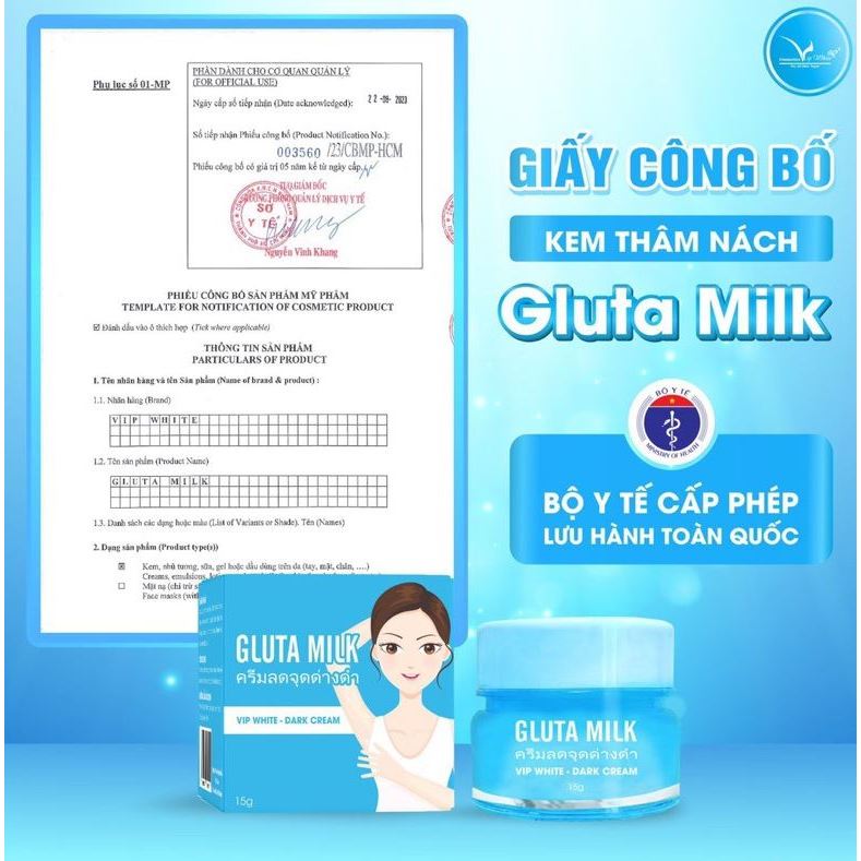 Kem Thâm Nách Gluta Milk 15g – Mua 1 Tặng 1
