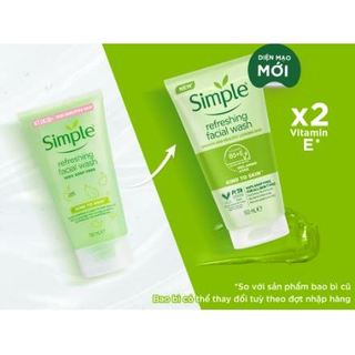 [FREESHIP] Sửa Rửa Mặt SIMPLE Refreshing 150ML (Mẫu Mới 2023)