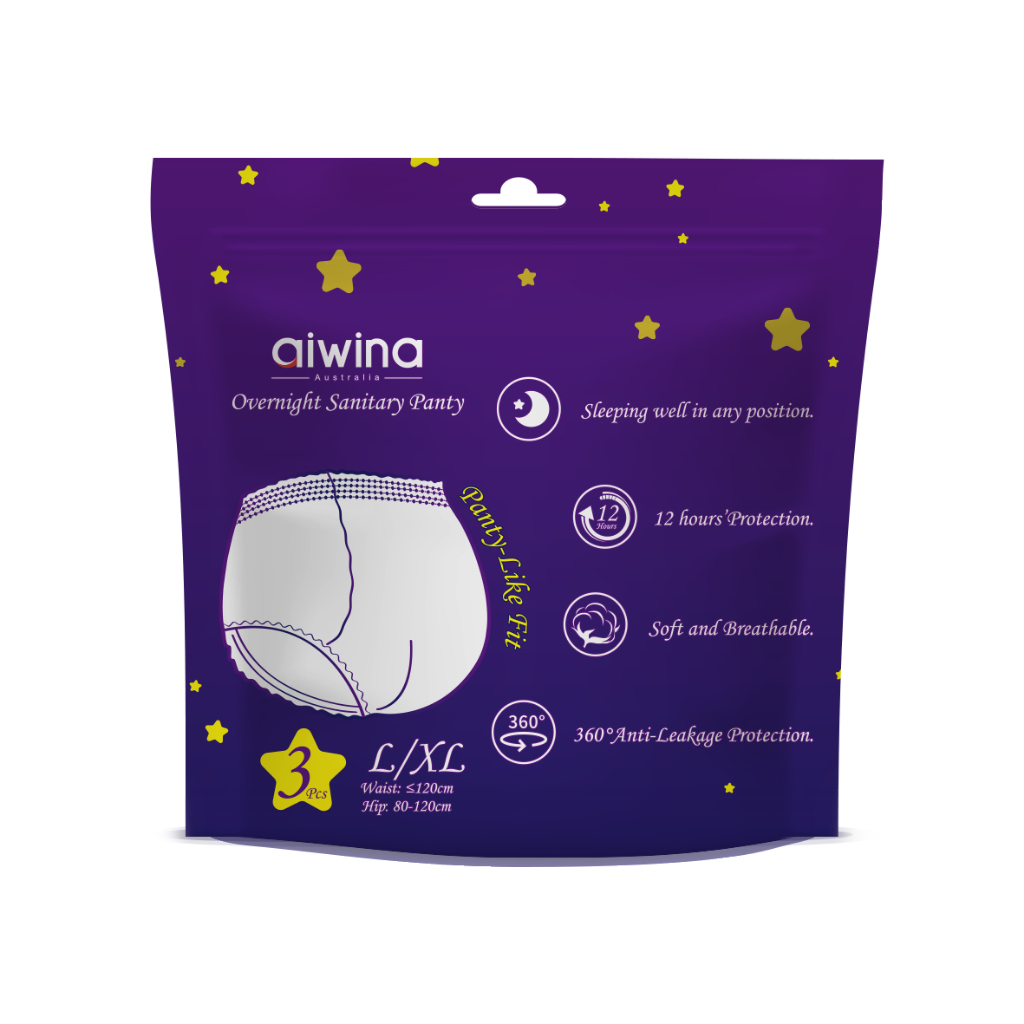 Băng Quần Vệ Sinh Aiwina Túi 3 Miếng Chống Tràn và Thấm Hút Hiệu Quả Size L/XL