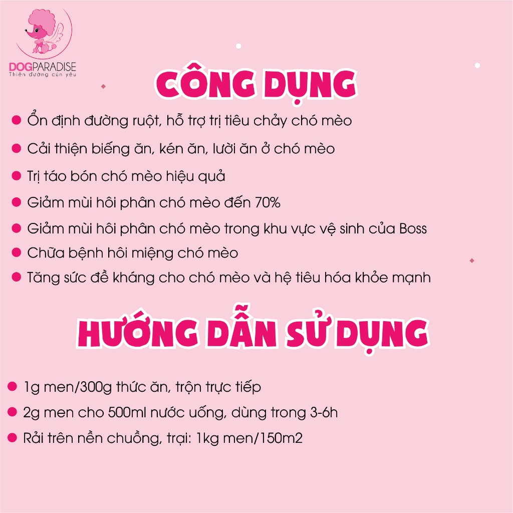 Men bảo vệ tiêu hóa thú cưng Siêu Men 100g - Dogparadise