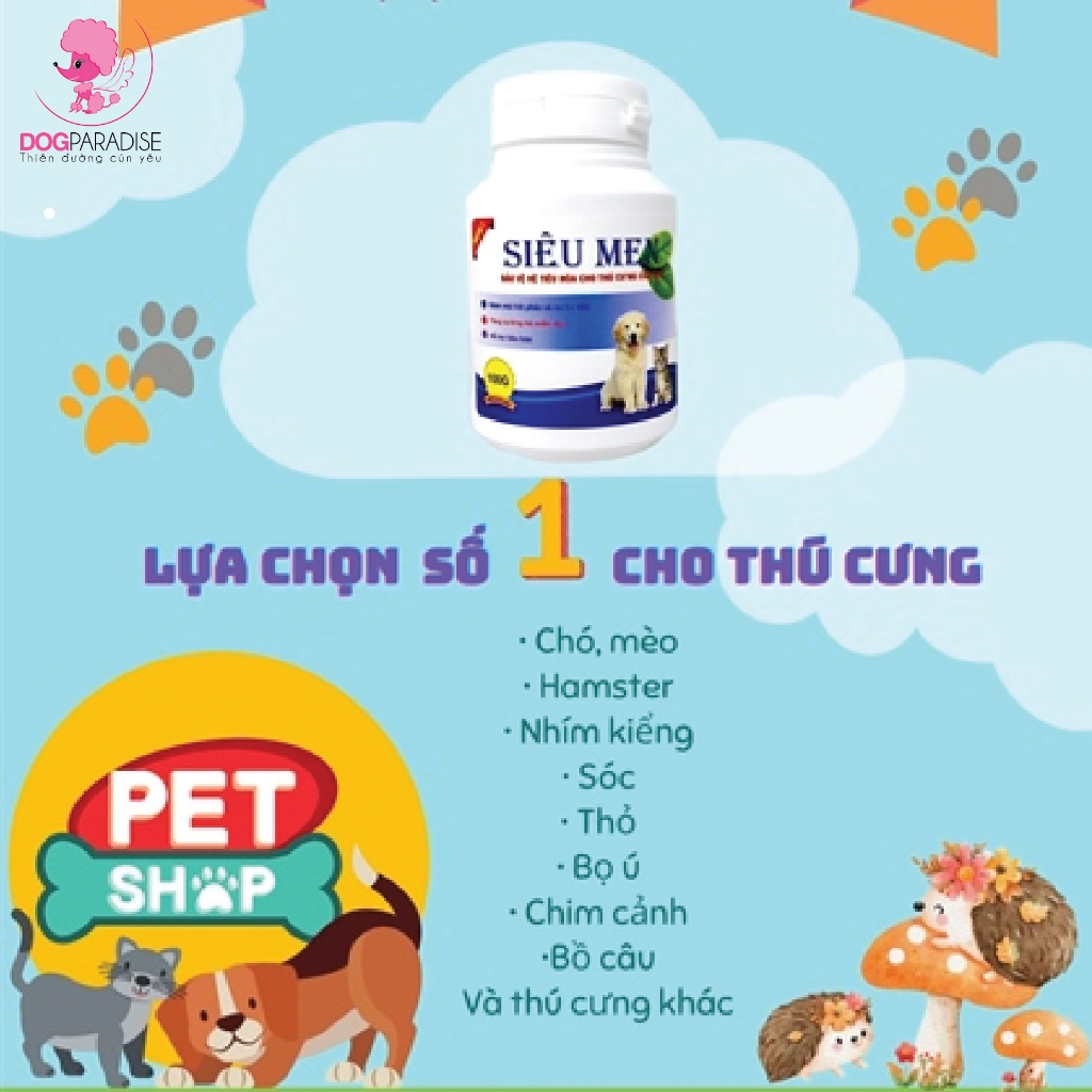Men bảo vệ tiêu hóa thú cưng Siêu Men 100g - Dogparadise