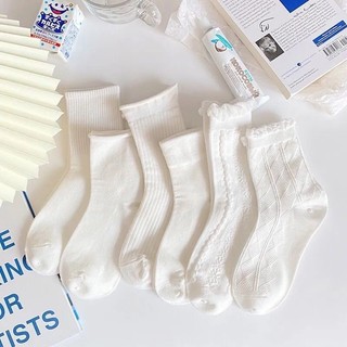 Tất cổ cao nữ chất liệu cotton thoáng khí, phong cách lolita dễ thương M08