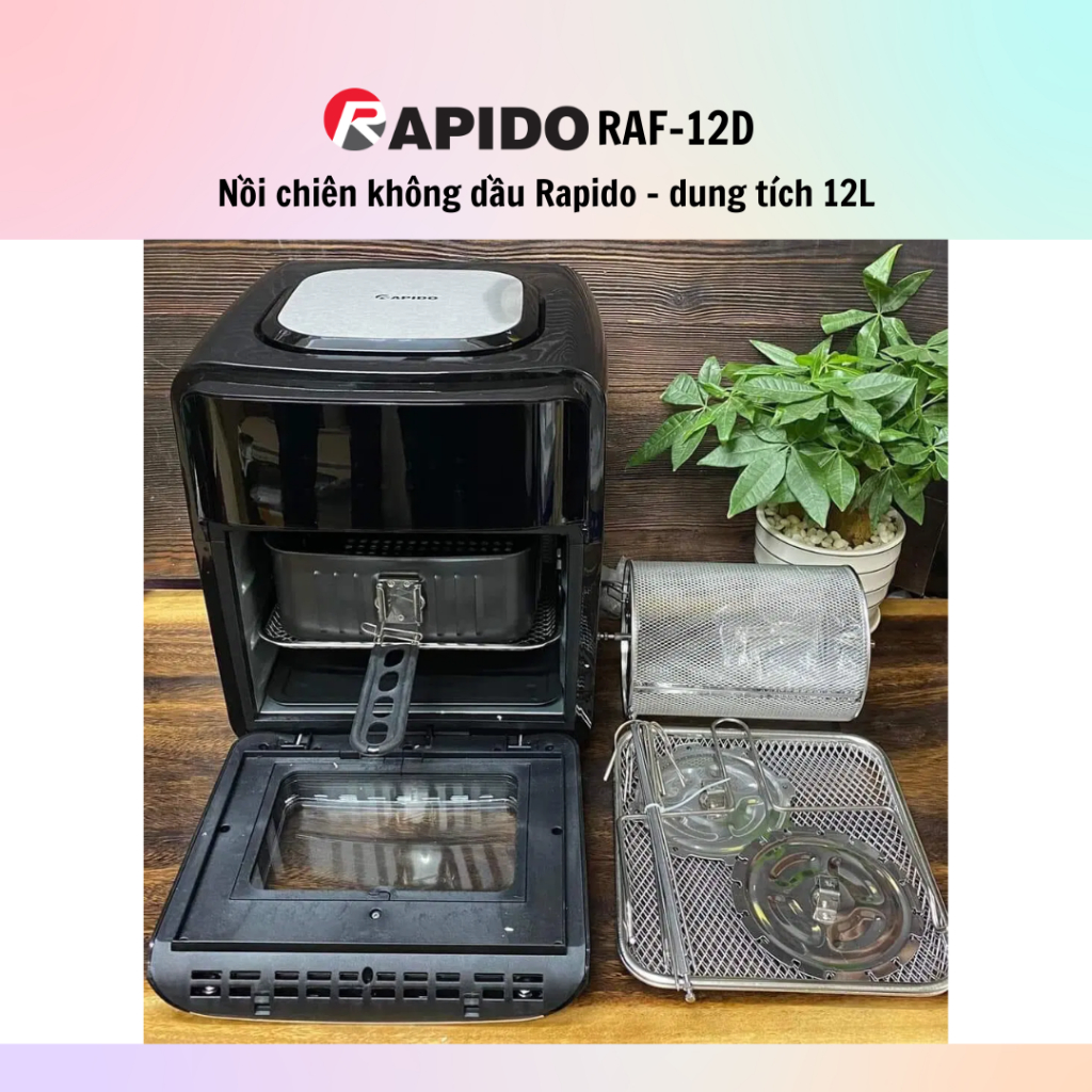 Nồi chiên không dầu Rapido RAF6.5D /RAF-12D  1800W - Hàng chính hãng