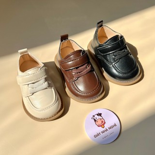 Giày da cho bé trai - Giày da PU cao cấp đế mềm chống trơn trượt kiểu dáng lịch sự dễ mix đồ cho bé trai từ 6 thg-5 tuoi