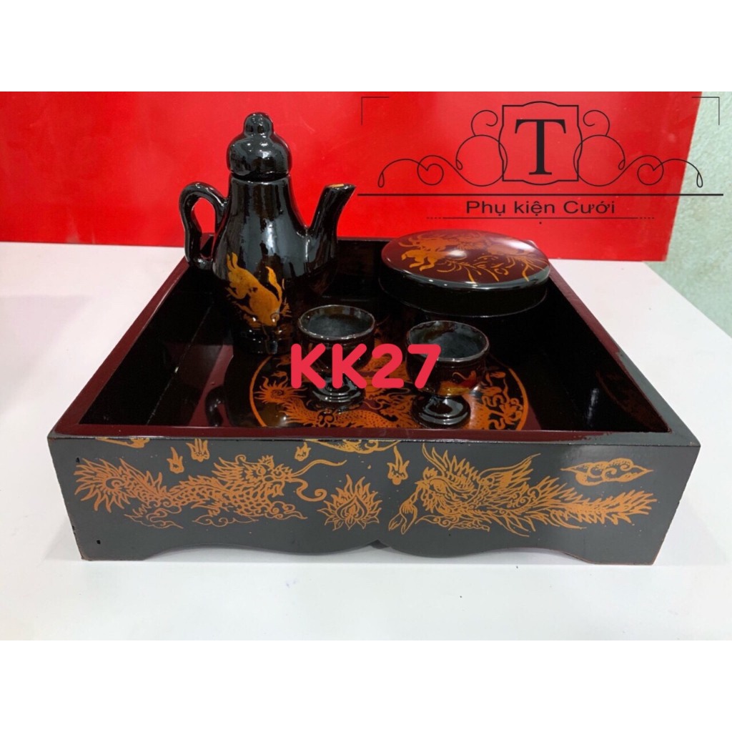 Khay trầu cưới đen