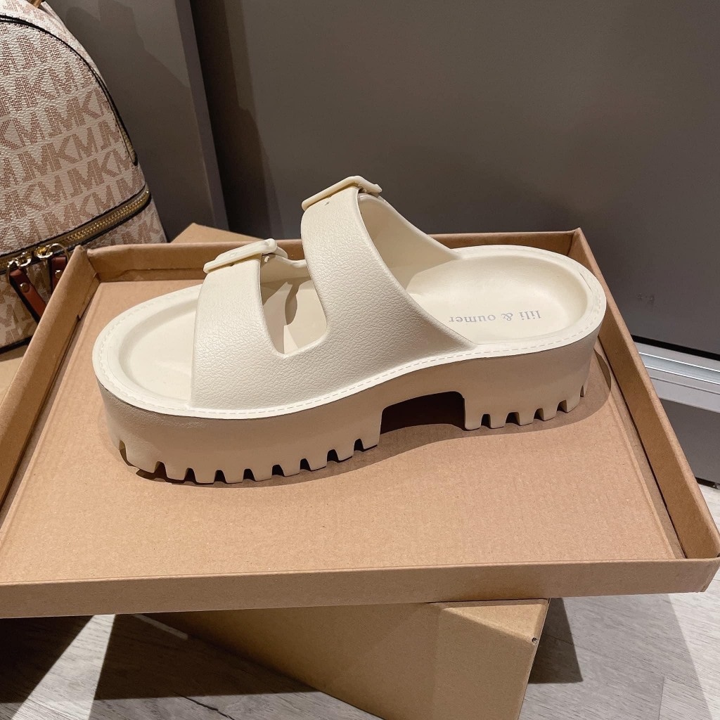 DÉP NỮ TRẮNG ĐẾ ĐÚC 2 QUAI NGANG-B803