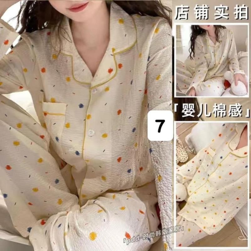 Đồ ngủ nữ bộ pijama dài tay phong cách hàn quốc nhiều mẫu xinh xắn BADAYO