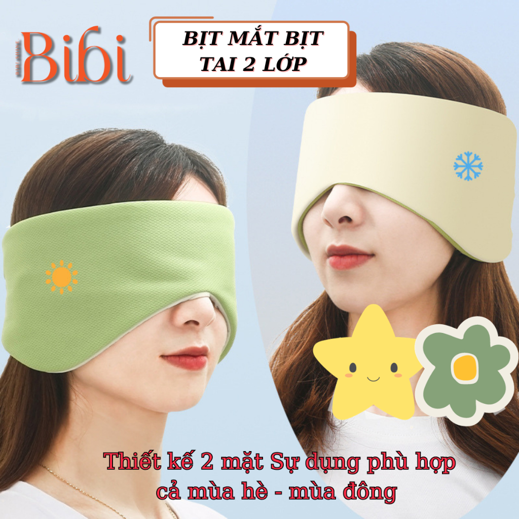 Bịt mắt ngủ trưa mềm mại sử dụng kết hợp được bịt tai chống ồn. Che mắt che tai bảo vệ mắt khi ngủ êm ái