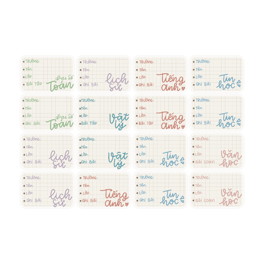 Lẻ nhãn vở   loại thường