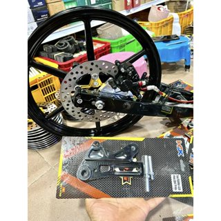 📌 Pad sau RAIDER SATRIA gắn Heo Zin đi đĩa 220mm (Mẫu Quay lên - Tặng bộ chốt heo) 📌 ANOD ĐEN &  TRẮNG