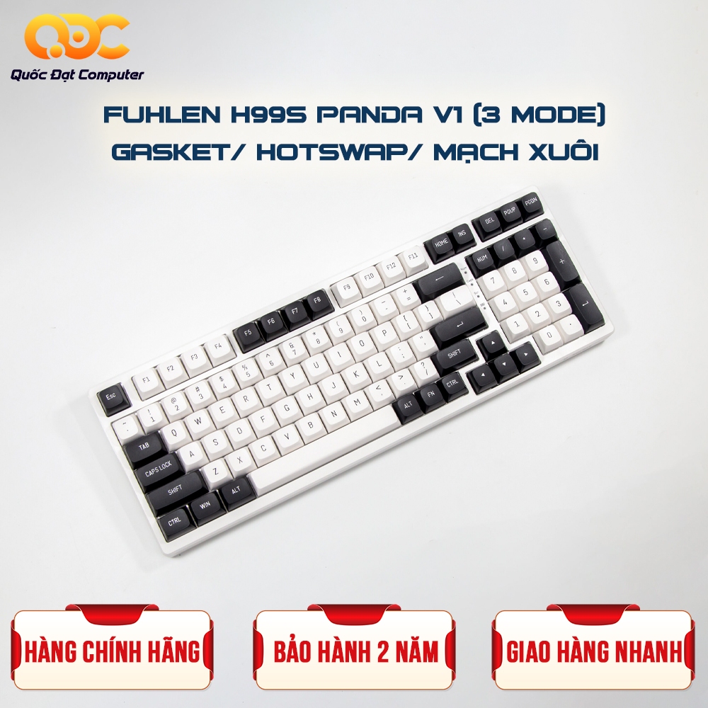 BÀN PHÍM CƠ FUHLEN H99S PANDA 3-MODE/ GASKET/ HOTSWAP/ MẠCH XUÔI