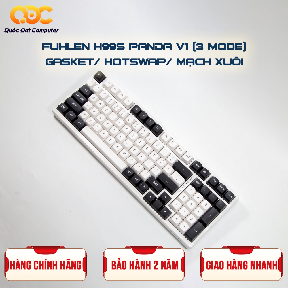BÀN PHÍM CƠ FUHLEN H99S PANDA 3-MODE/ GASKET/ HOTSWAP/ MẠCH XUÔI