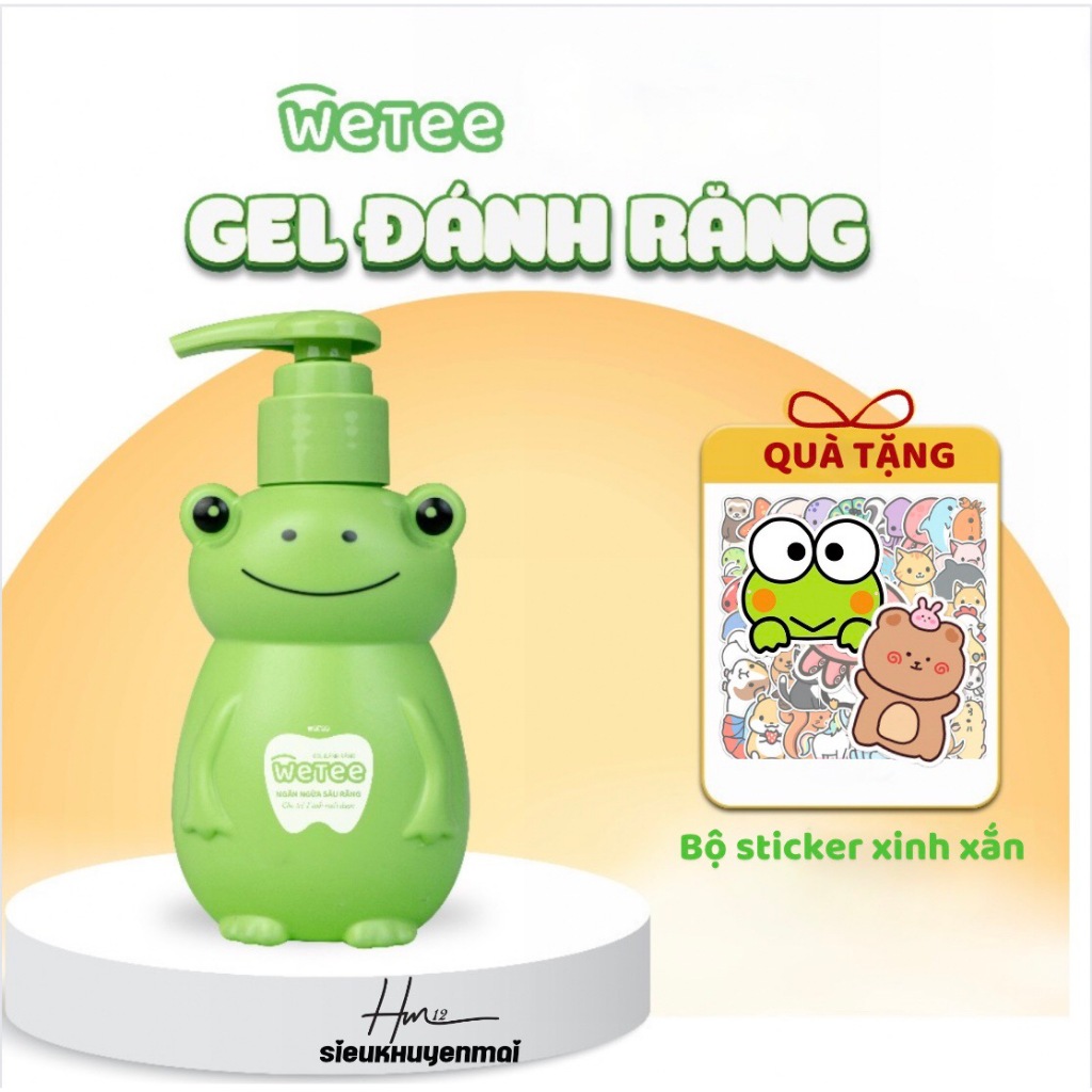 Gel Đánh Răng Wetee Cho Bé 100ml - Vệ sinh răng miệng, chống sâu răng, có thể NUỐT được - Thiết kế dễ thương