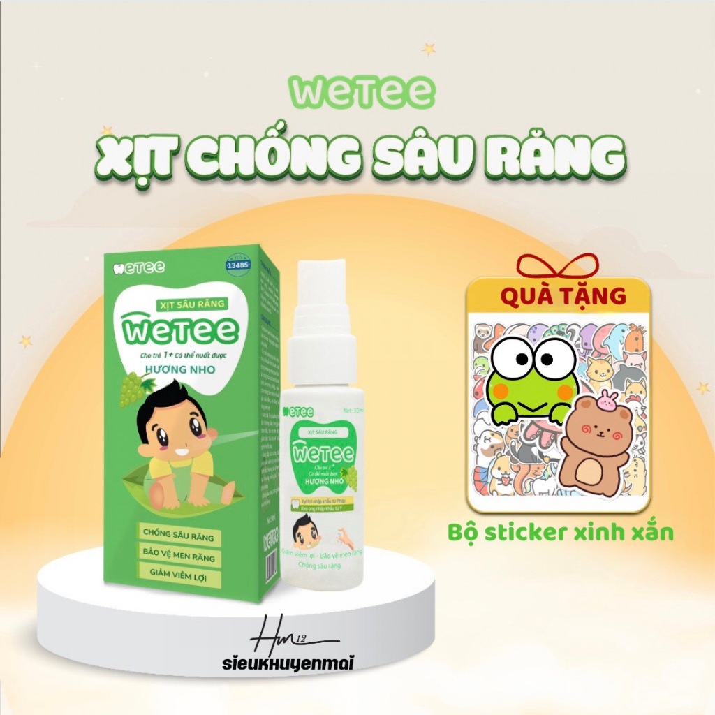 Xịt Chống Sâu Răng Thơm Miệng Cho Bé Wetee - Vệ Sinh Răng Miệng Cho Bé Có Thể Nuốt Được, Chống Sún Răng Và Hôi Miệng