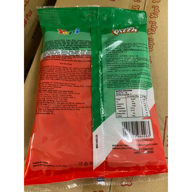 Kẹo dẻo Yupi Gummy Pizza 88g nhập khẩu Indonesia