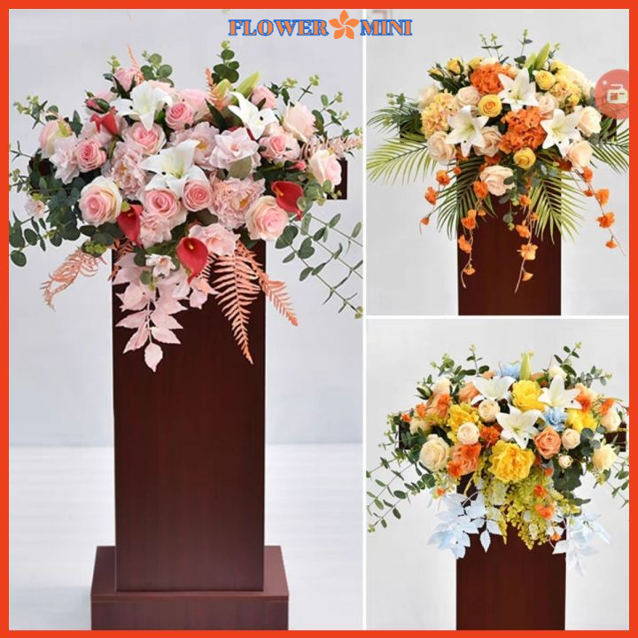 Lẵng Hoa Treo Bục Phát Biểu Trang Trí Phòng Họp, Hội Thảo, Giỏ Hoa Giả Decor Tiệc Cưới, Sự Kiện Đẹp Sang Trọng