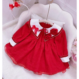 [VÁY TIỂU THƯ] VÁY XỐP DÀI TAY ĐÍNH HOA NỔI CHO BÉ GÁI. ĐẦM ĐẦY THÁNG THÔI NÔI SINH NHẬT QUÀ TẶNG CHO BÉ GÁI MINBOUTIQUE