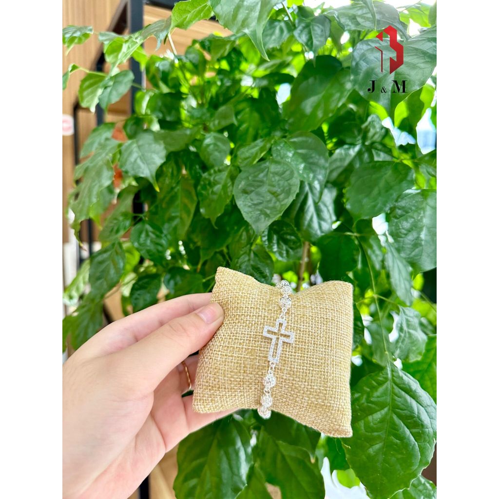 Vòng tay, Lắc Tay Bi Bạc Cao Cấp 925  Mix Thánh Giá  Lấp Lánh Sang Trọng