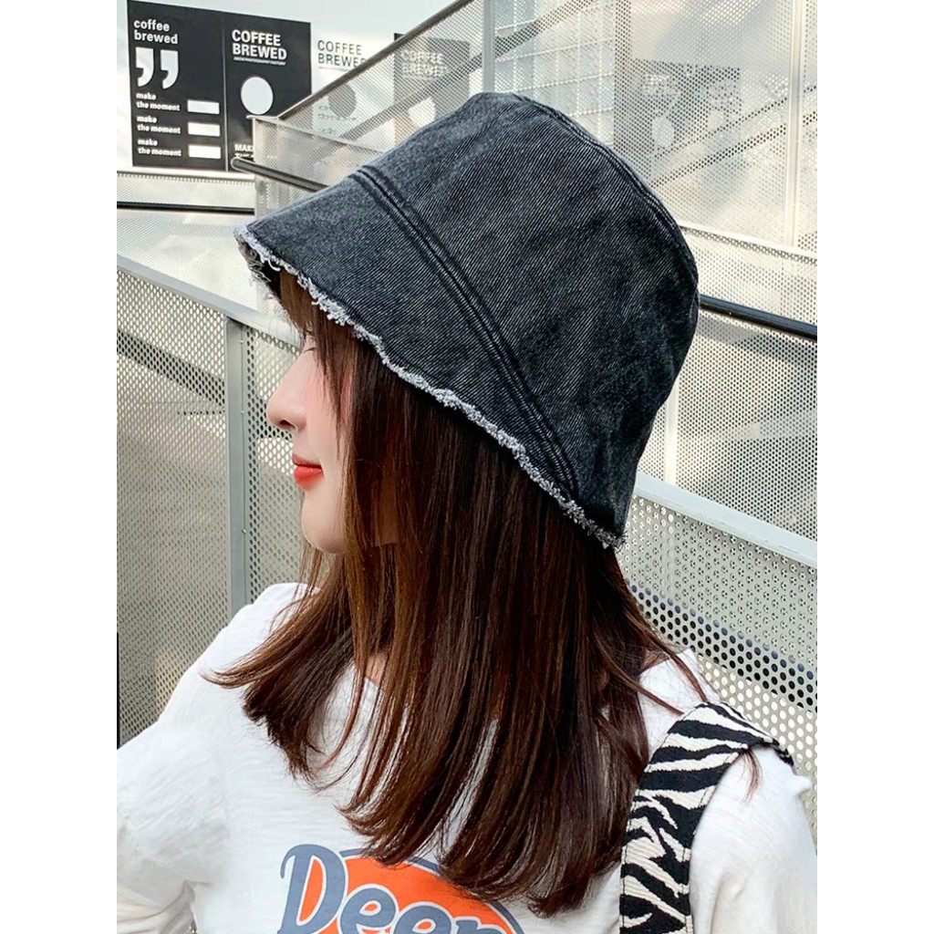 Nón bucket denim rách mẫu mới
