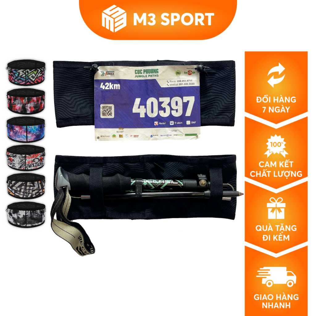 Đai Chạy Bộ Đeo BIB Để Điện Thoại Bình Nước Mềm Gậy Trail Gel Muối Túi Đeo Hông Tập Luyện Thể Thao Coteo 230