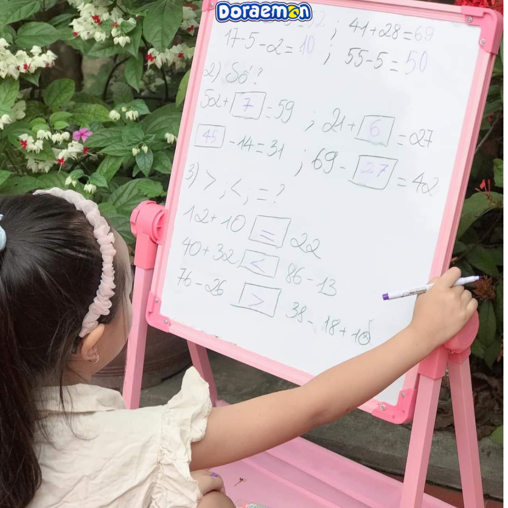 Bảng vẽ trẻ em hai mặt có từ tính, xoá dễ dàng, không bám bụi