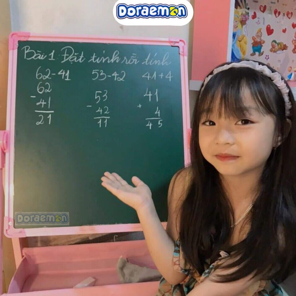 Bảng vẽ trẻ em hai mặt có từ tính, xoá dễ dàng, không bám bụi