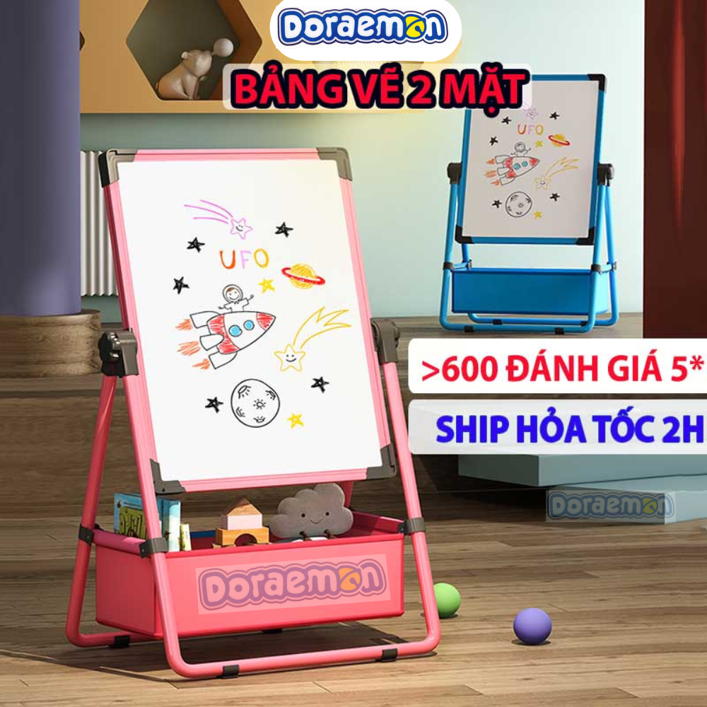 Bảng vẽ trẻ em hai mặt có từ tính, xoá dễ dàng, không bám bụi