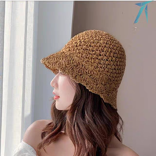 Nón cói form ôm mặt chống nắng mũ đi biển vành hoa