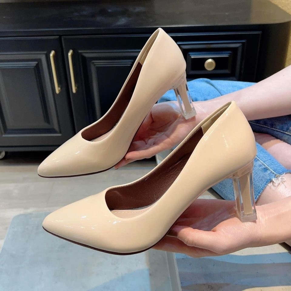 Giày Cao Gót Nữ MŨI trơn Giày búp bê mũi nhọn nữ tính cao 5p và 7p - size 35 - size 40 mã Cotron