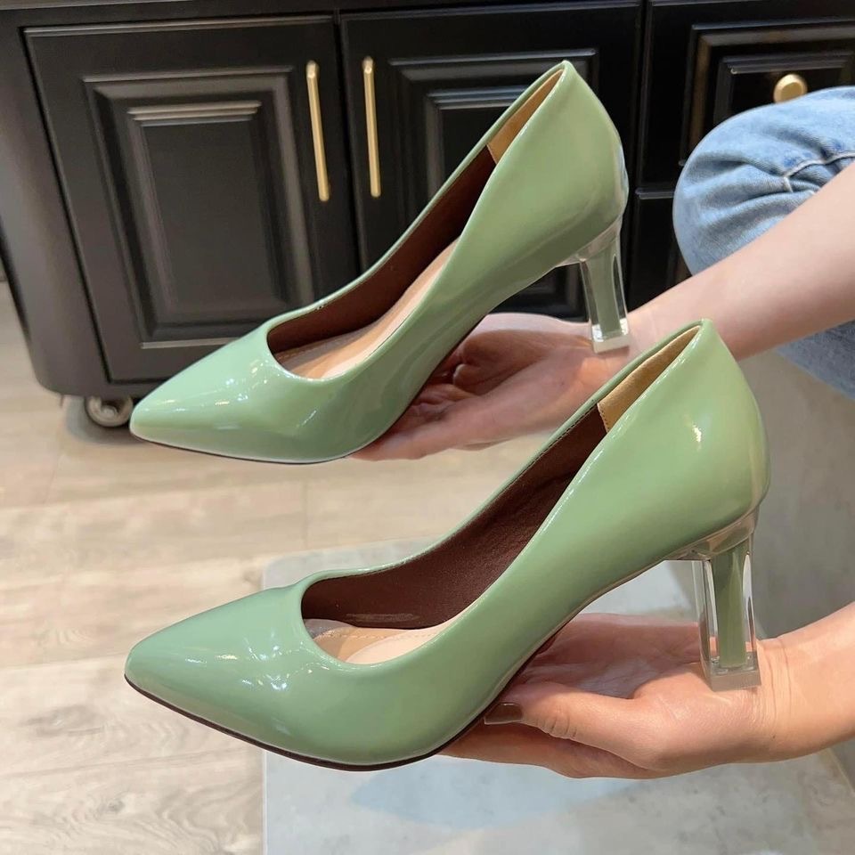 Giày Cao Gót Nữ MŨI trơn Giày búp bê mũi nhọn nữ tính cao 5p và 7p - size 35 - size 40 mã Cotron