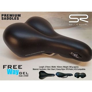 Yên xe đạp selle royal sr freeway siêu mềm thoáng khí miếng đệm gel silicon dành cho xe mtb/touring